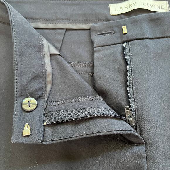 Larry Levine Navy Blue Cotton Blend Zip Pockets Cropped Ankle Pants 8P - Picture 8 of 14
